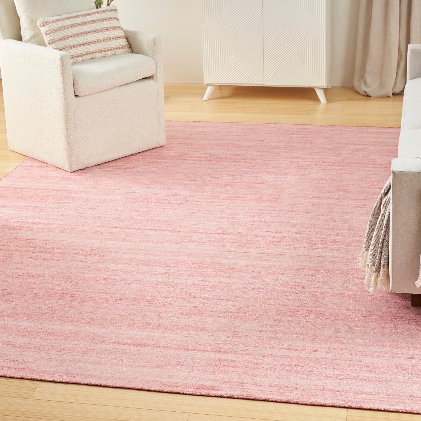 Nourison Washable Essentials 6' x 9' Pink Modern Indoor Rug