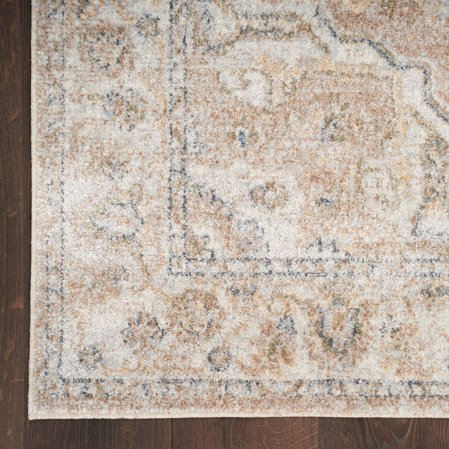 Nourison Astra Machine Washable 2'2" x 12' Beige Vintage Indoor Rug