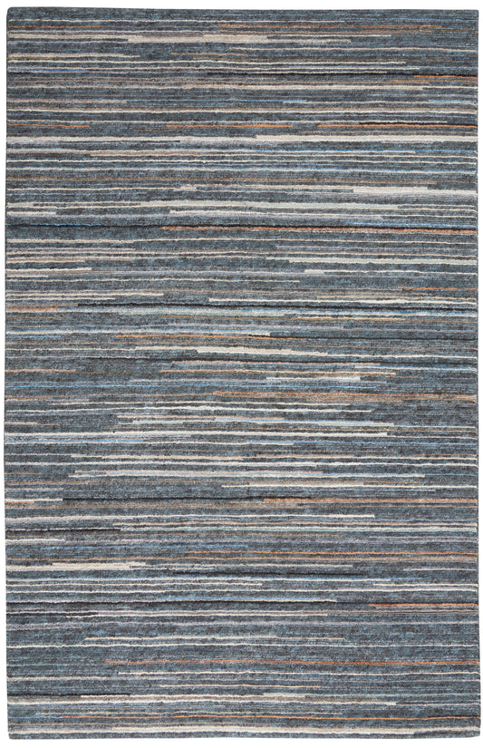 Nourison Plateau 5'6" x 7'5" Blue Modern Indoor Rug