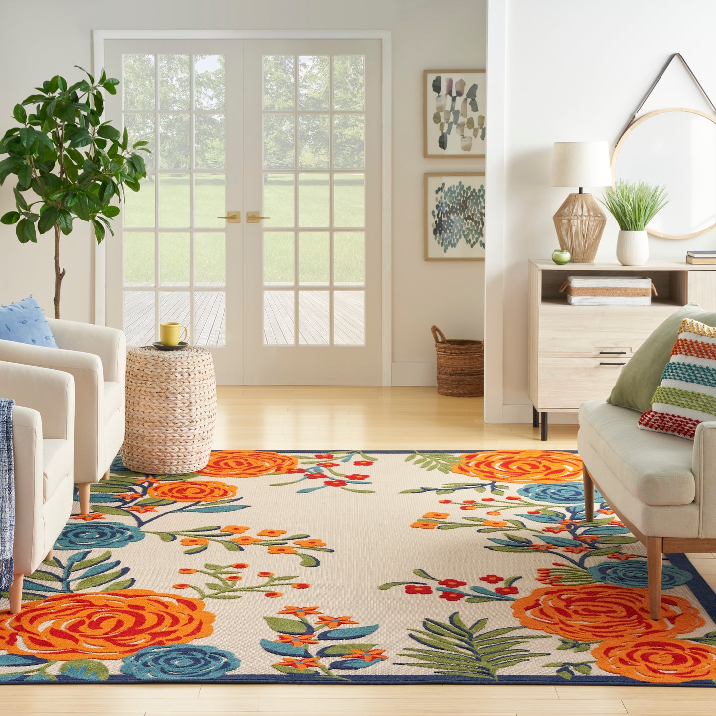 Nourison Aloha 7'10" x 10'6" Multicolor Contemporary Rug