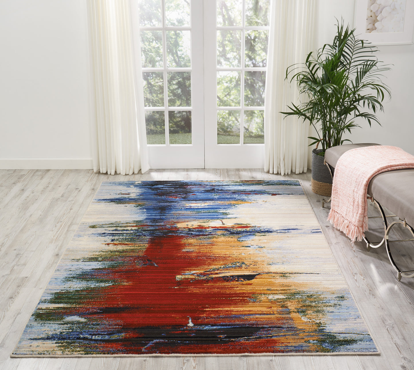 Nourison Chroma 5'6" x 8' Crimson Tide Modern Indoor Rug