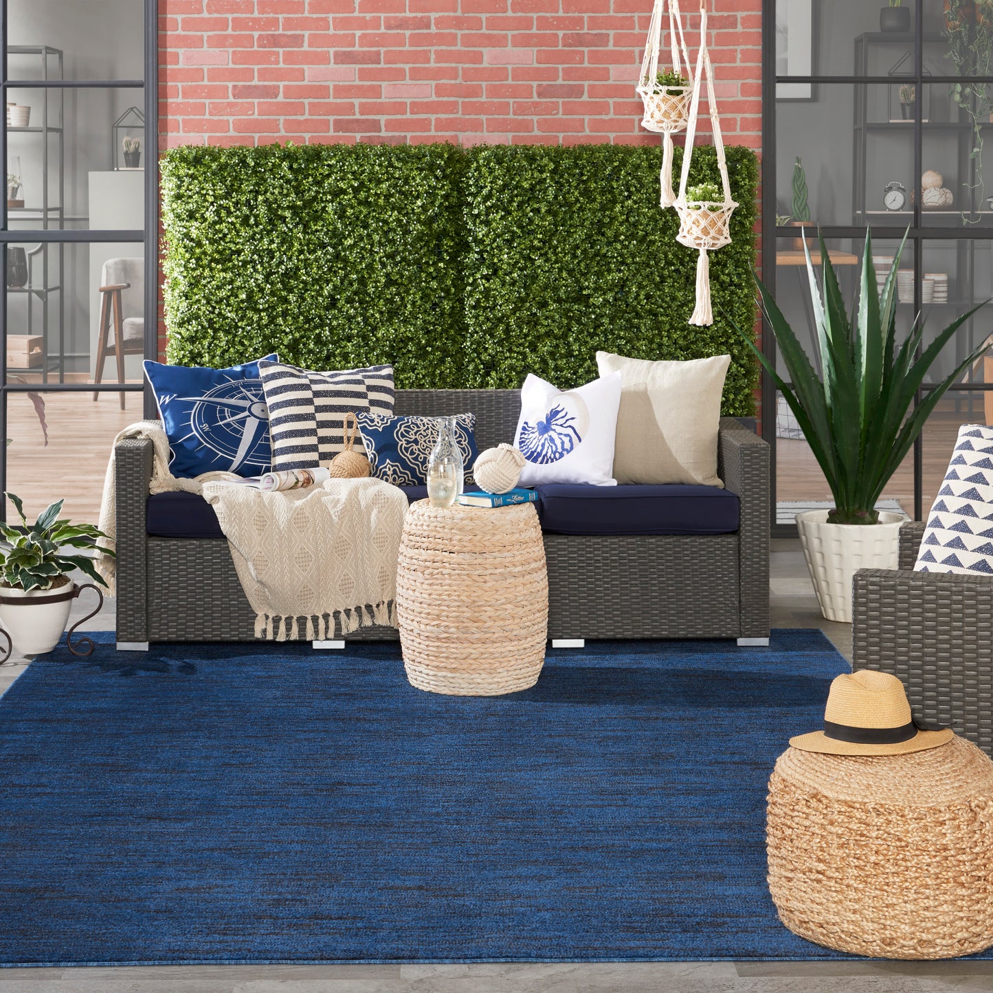 Nourison Nourison Essentials 8' x 10' Midnight Blue Outdoor Rug