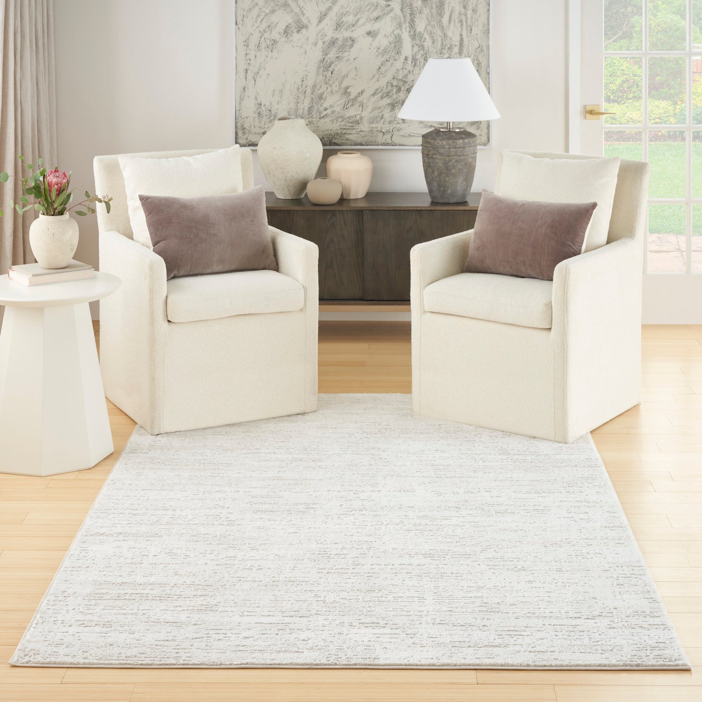 Nourison Dew 7'10" x 9'10" Ivory Beige Modern Indoor Rug