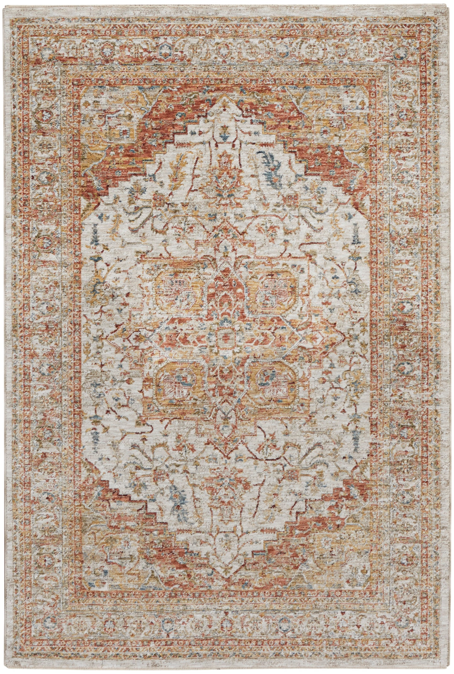 Nourison Sahar 3'11" x 5'11" Ivory Rust Vintage Indoor Rug