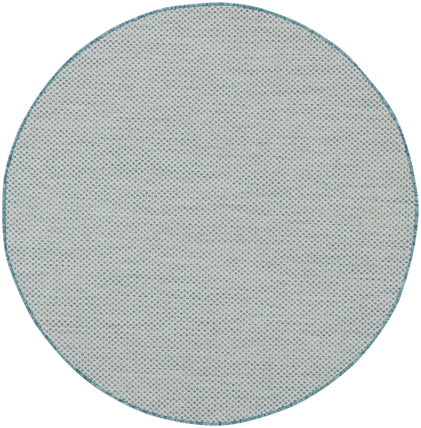 Nourison Courtyard 4' x Round Ivory Aqua Modern Rug