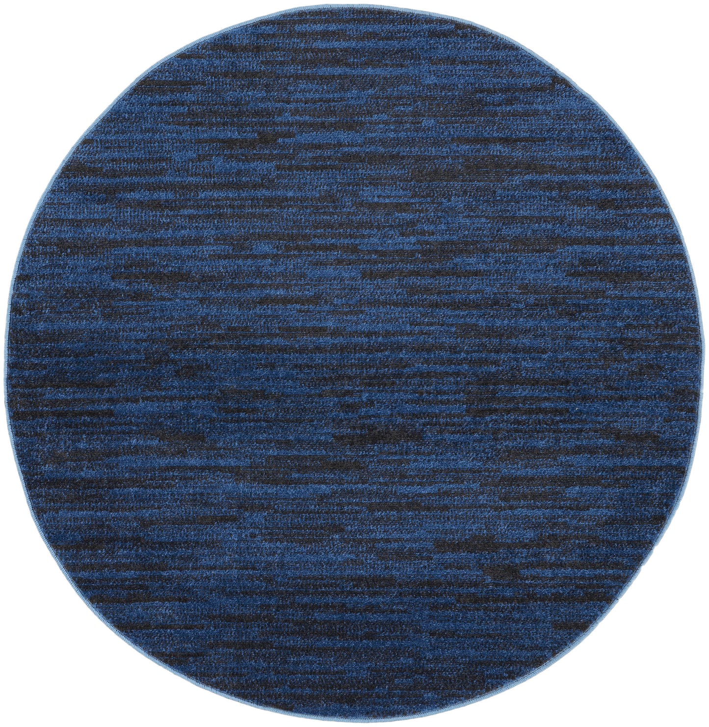 Nourison Nourison Essentials 4' x Round Midnight Blue Outdoor Rug