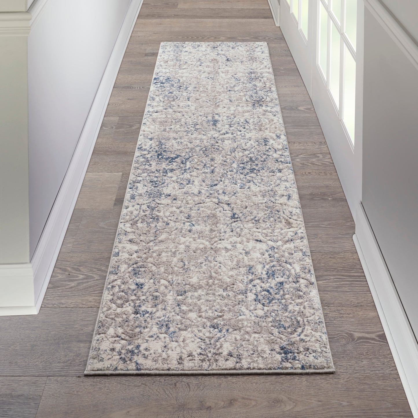 Nourison Royal Terrace 2'2" x 7'6" Beige Blue Vintage Indoor Rug