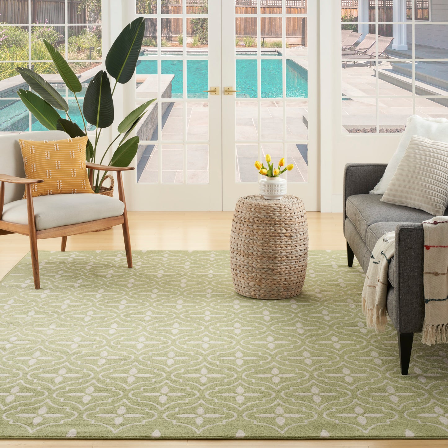 Nourison Nourison Essentials 8' x 10' Green Ivory Modern Rug