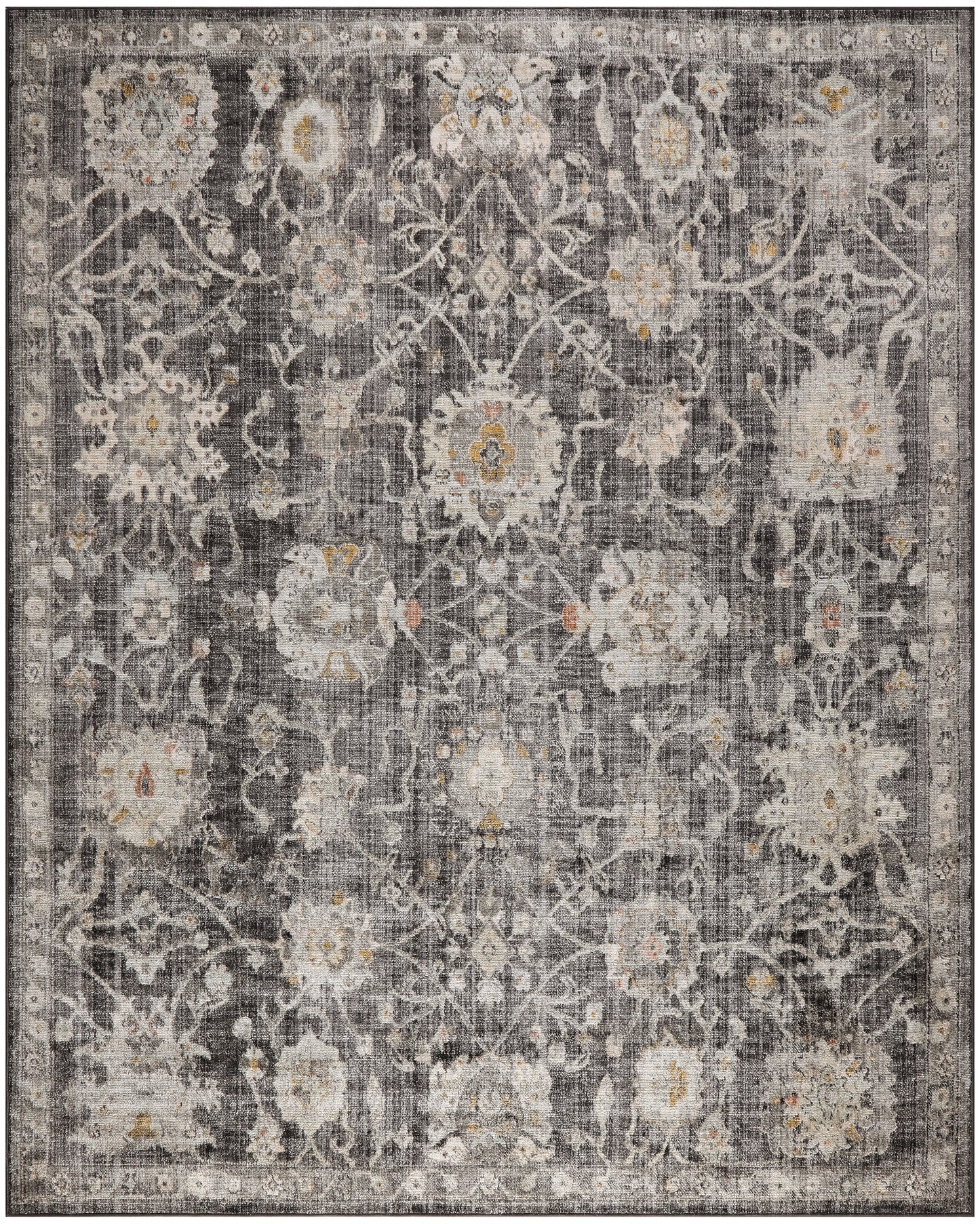 Nourison Oushak Home 8' x 9'10" Charcoal Vintage Indoor Rug