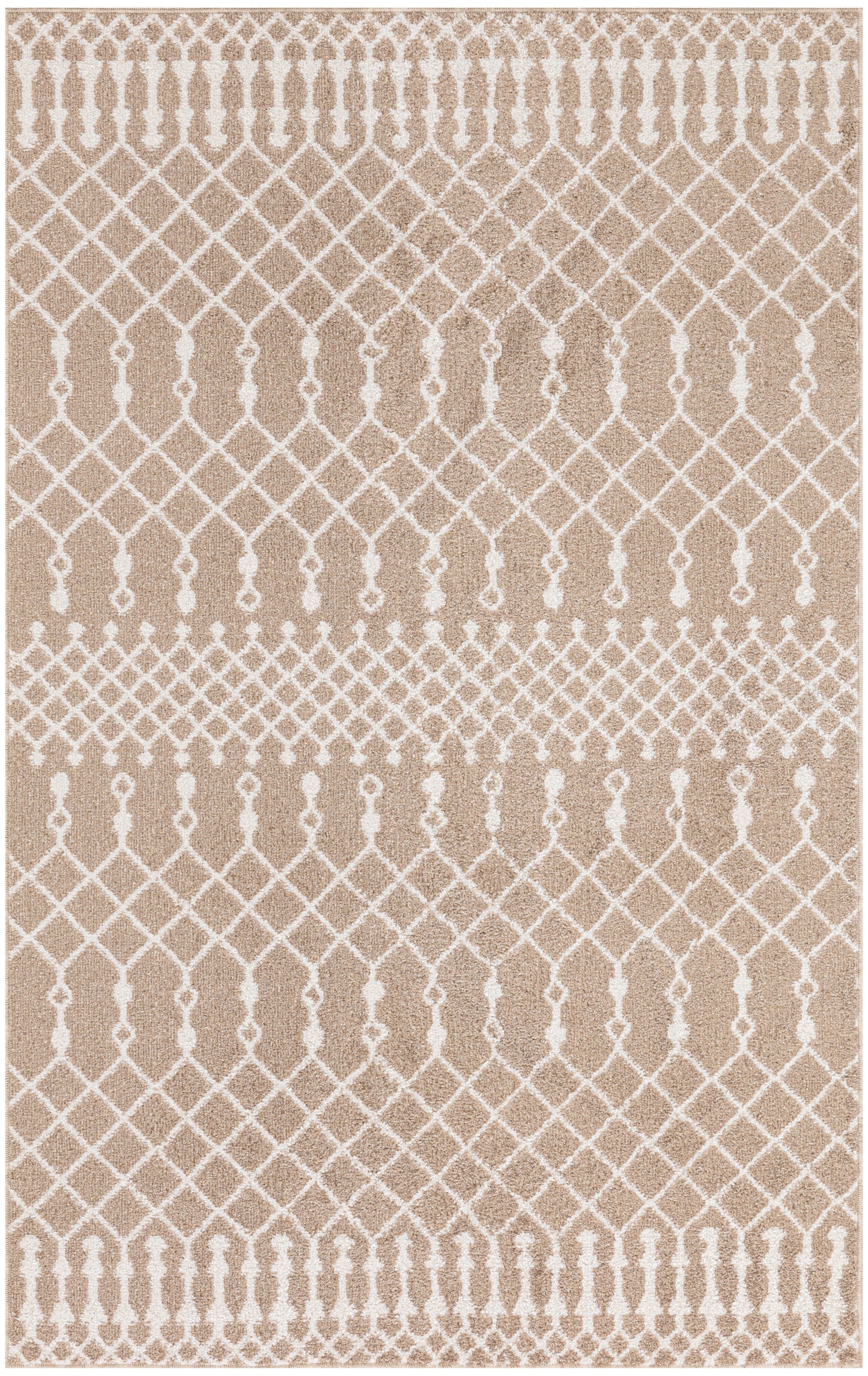 Nourison Astra Machine Washable 3'3" x 5' Taupe Bohemian Indoor Rug