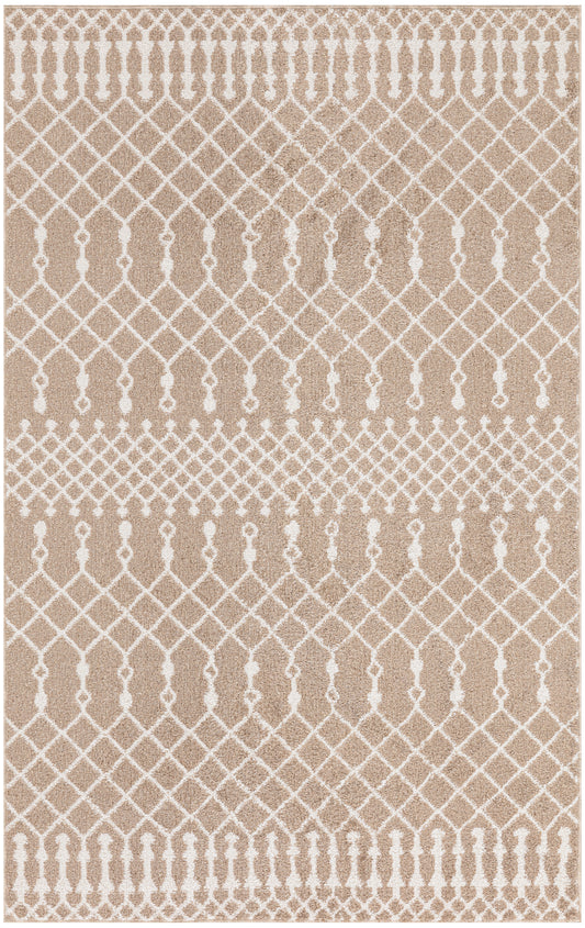 Nourison Astra Machine Washable 3'3" x 5' Taupe Bohemian Indoor Rug