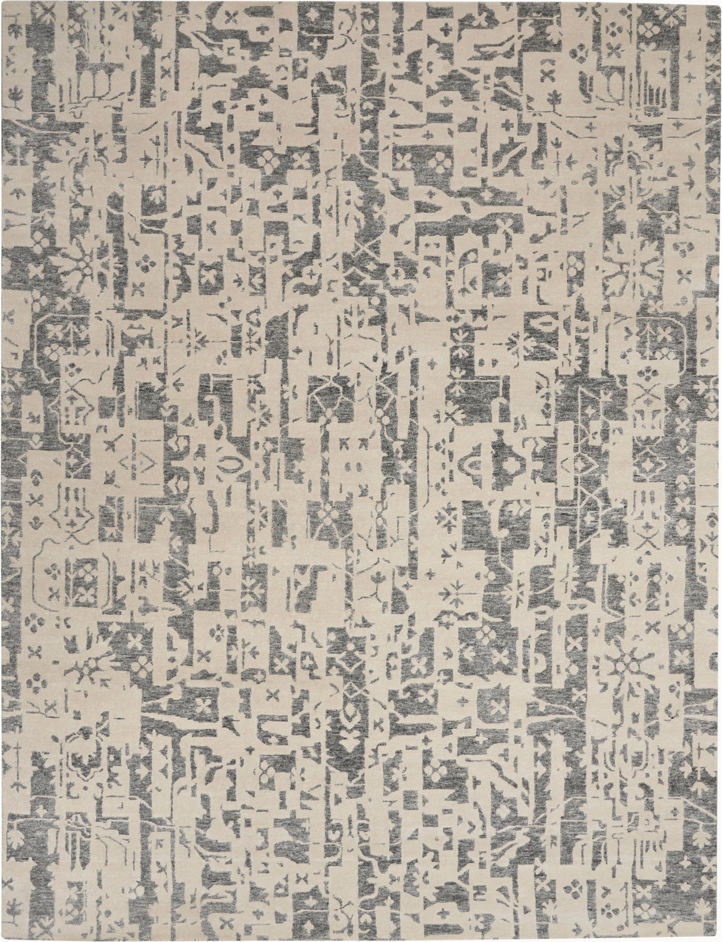 Nourison Silk Shadows 8'6" x 11'6" Ivory Grey Modern Indoor Rug