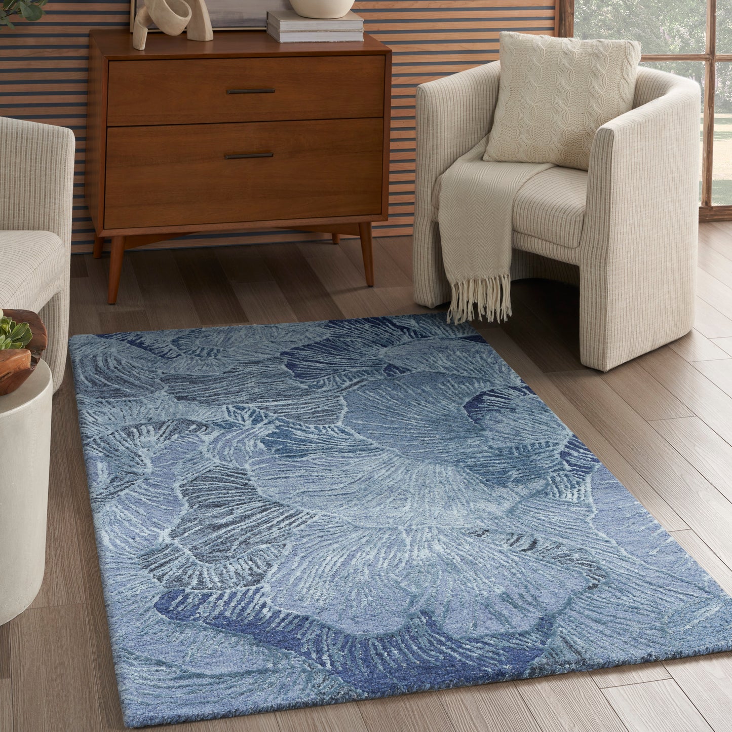 Nourison Avra 3'9" x 5'9" Blue Modern Indoor Rug