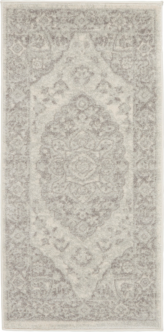 Nourison Tranquil 2' x 4' Ivory/Grey Vintage Indoor Rug