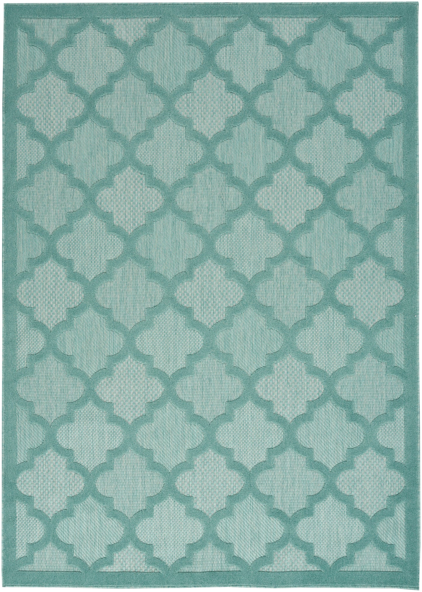 Nourison Easy Care 5' x 7' Aqua Teal Modern Rug