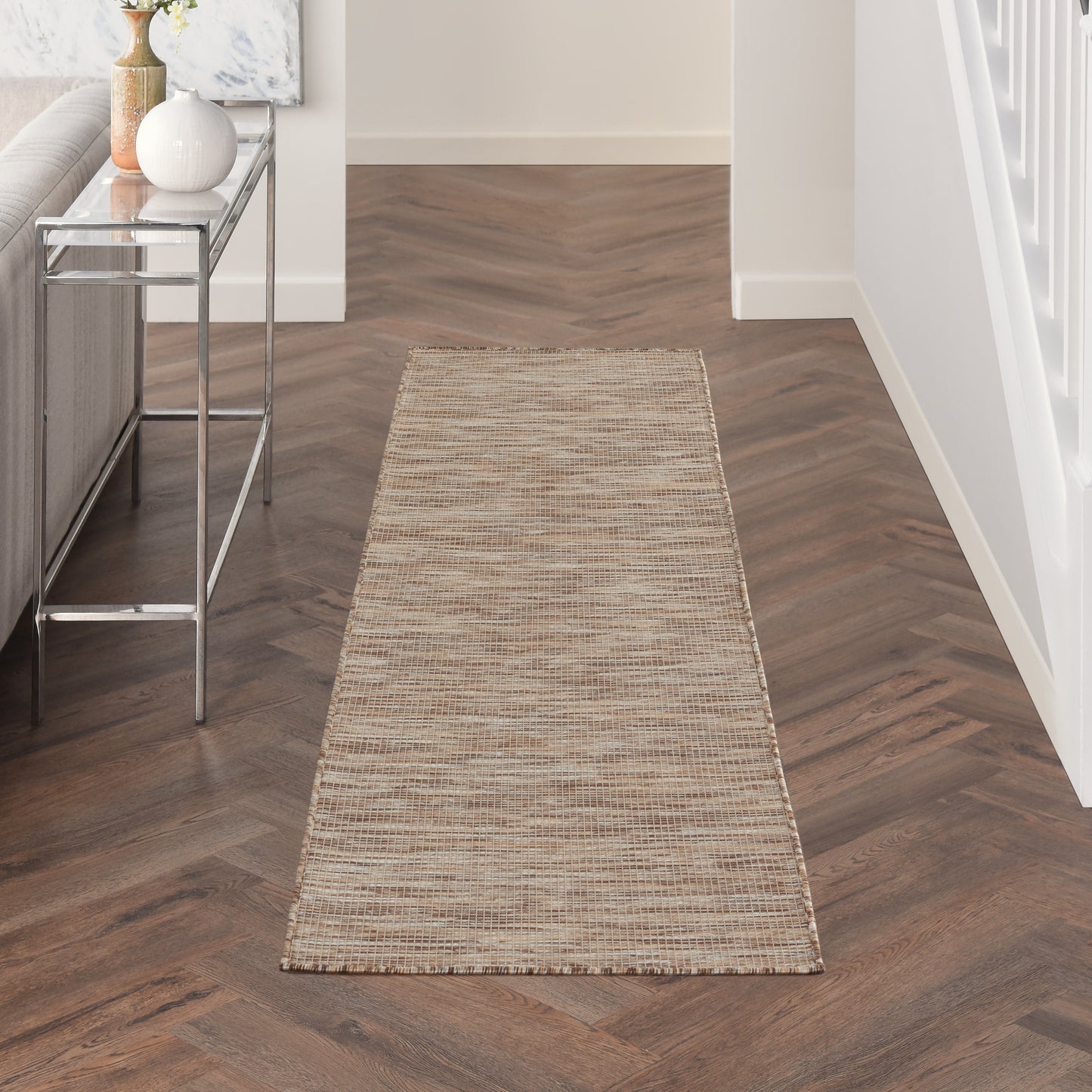 Nourison Positano 2' x 6' Beige Modern Rug