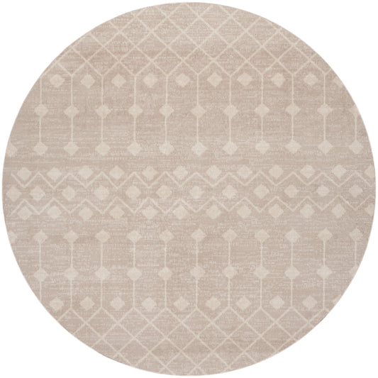 Nourison Grafix 5'3" x Round Beige Bohemian Indoor Rug