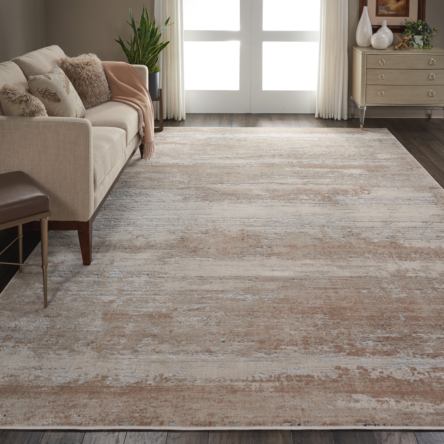 Nourison Rustic Textures 7'10" x 10'6" Beige Modern Indoor Rug