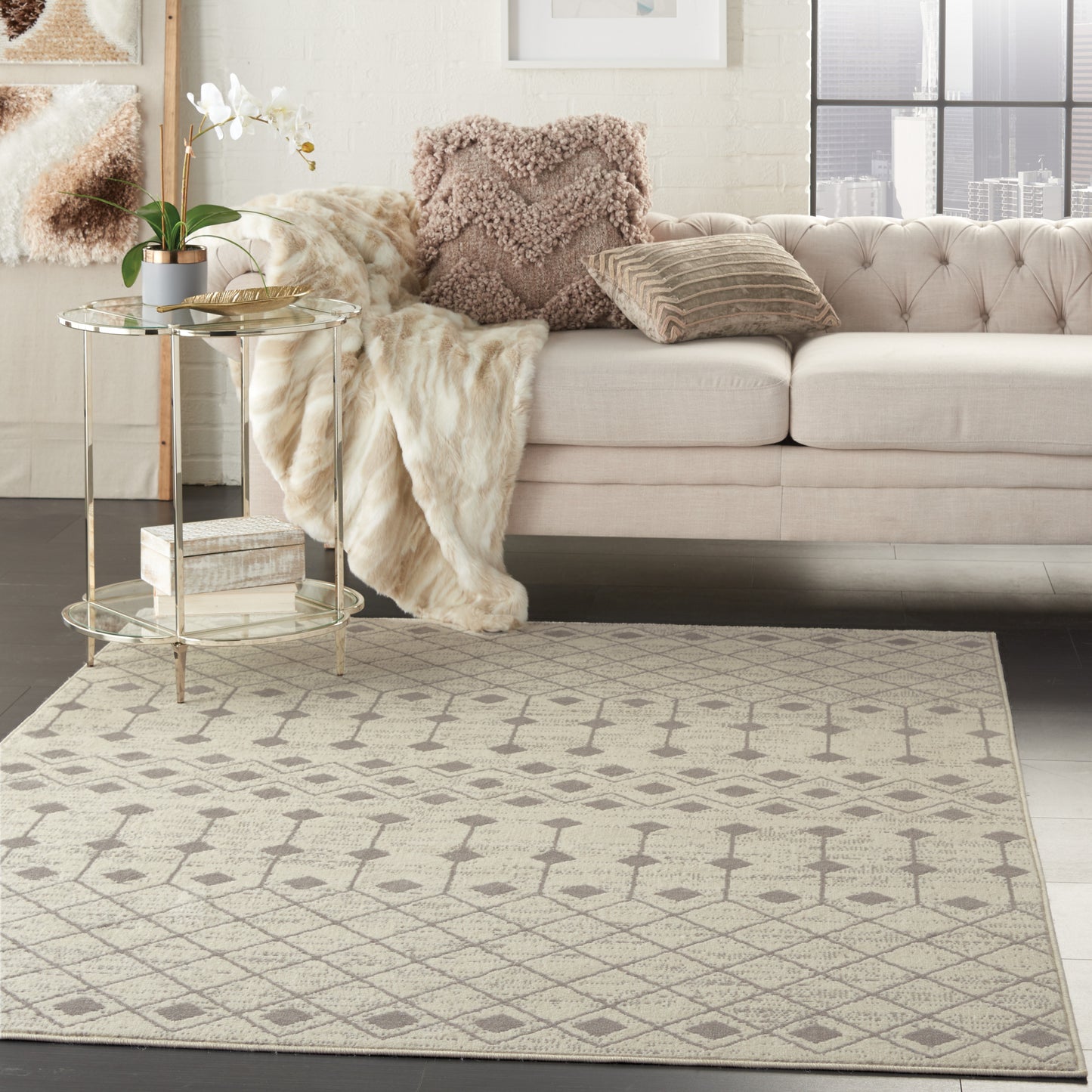 Nourison Grafix 5'3" x 7'3" Ivory/Grey Bohemian Indoor Rug