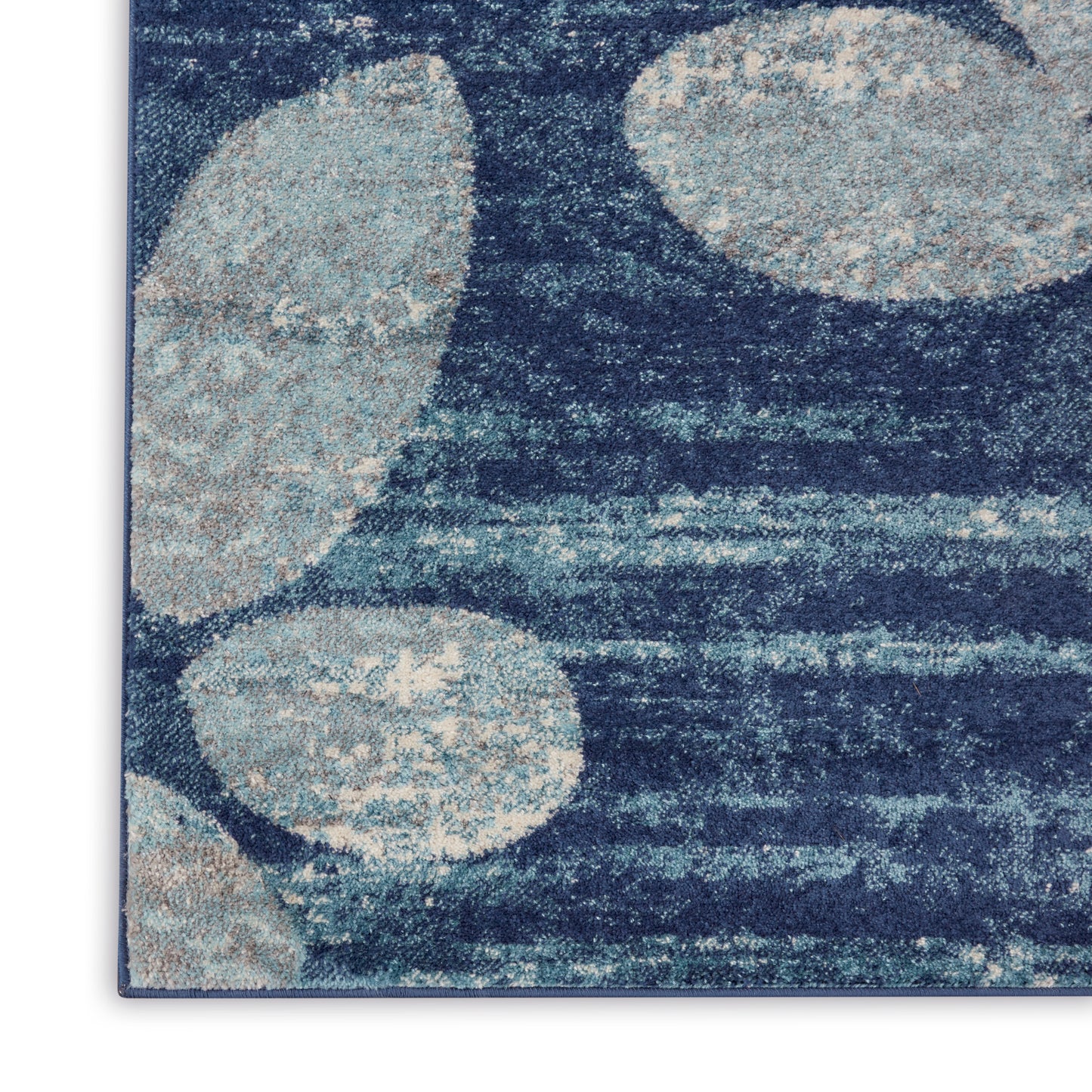 Nourison Tranquil 2' x 4' Navy/Light Blue Farmhouse Indoor Rug