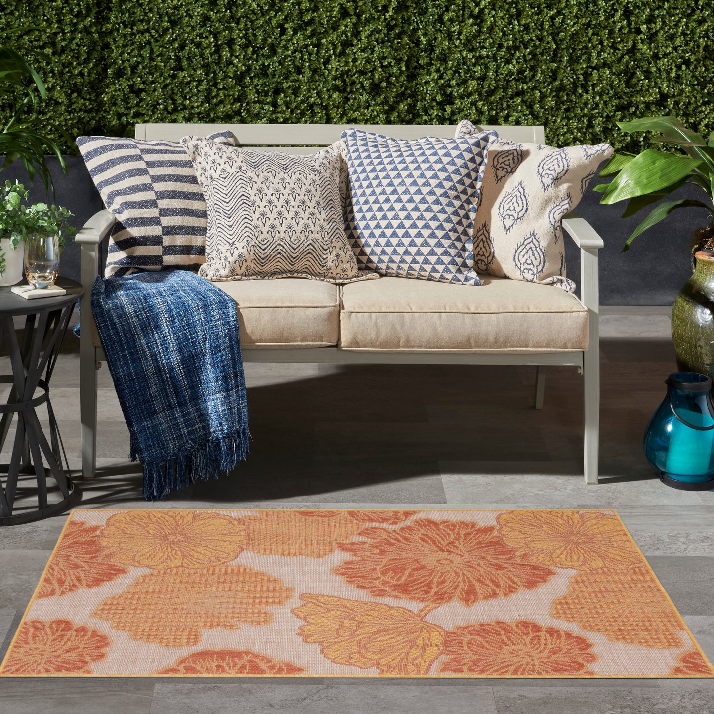 Nourison Garden Oasis 3' x 5' Coral Tropical Rug