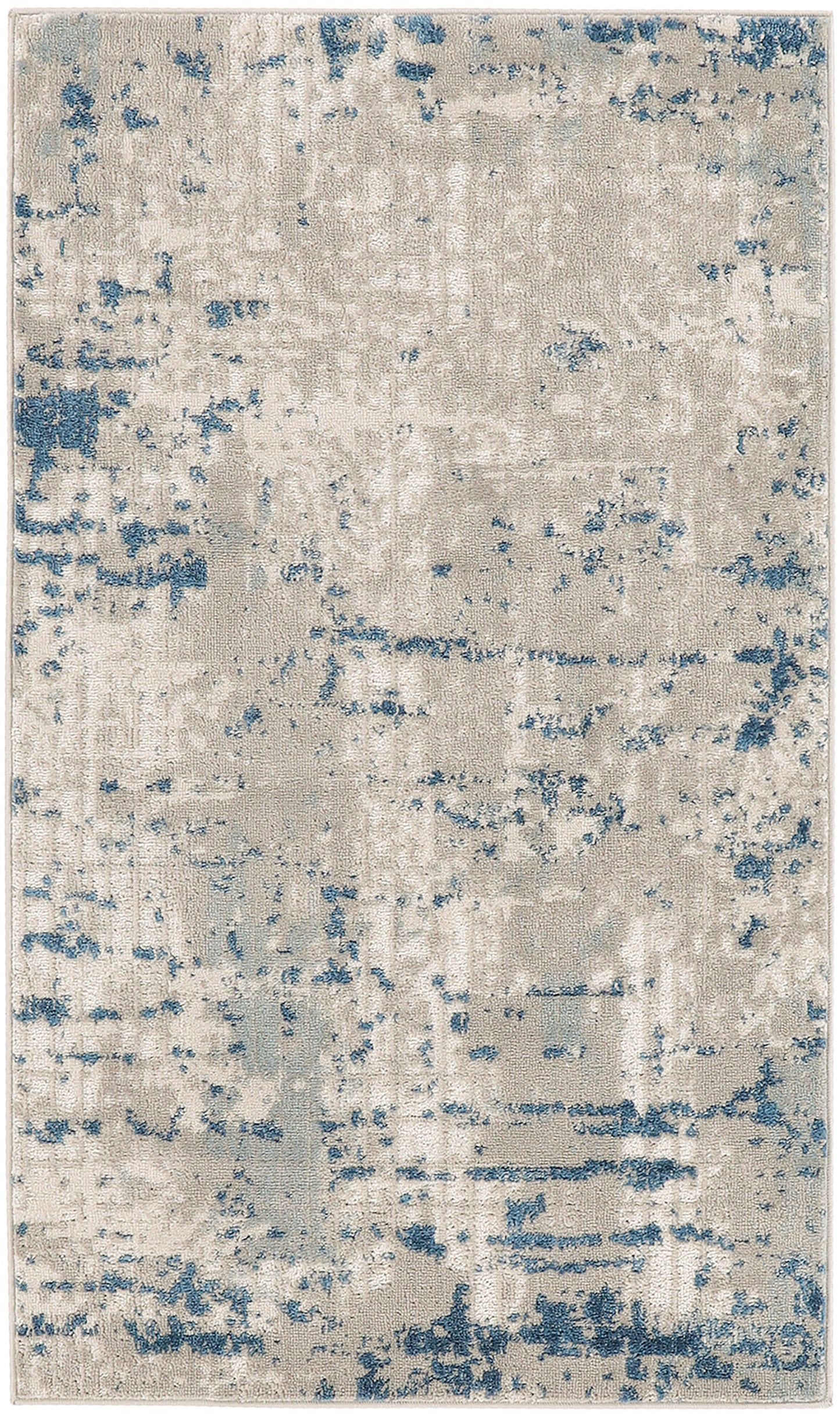 Nourison Quarry 3' x 5' Ivory Grey Blue Modern Indoor Rug