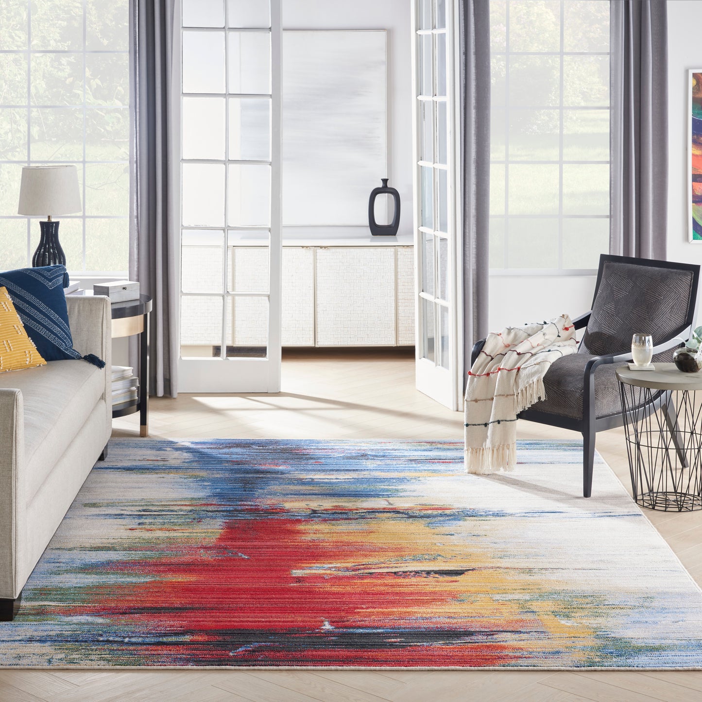 Nourison Chroma 7'9" x 9'9" Crimson Tide Modern Indoor Rug