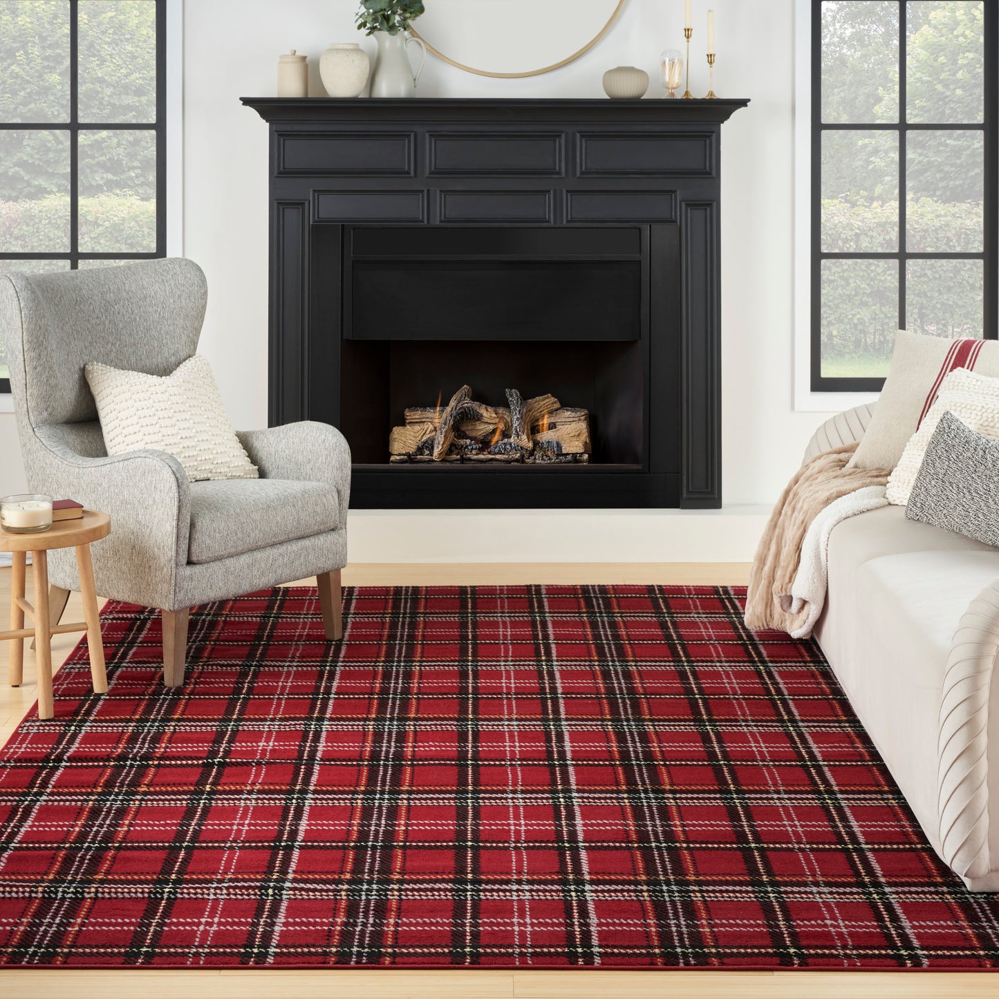 Nourison Grafix 9' x 12' Red Farmhouse Indoor Rug