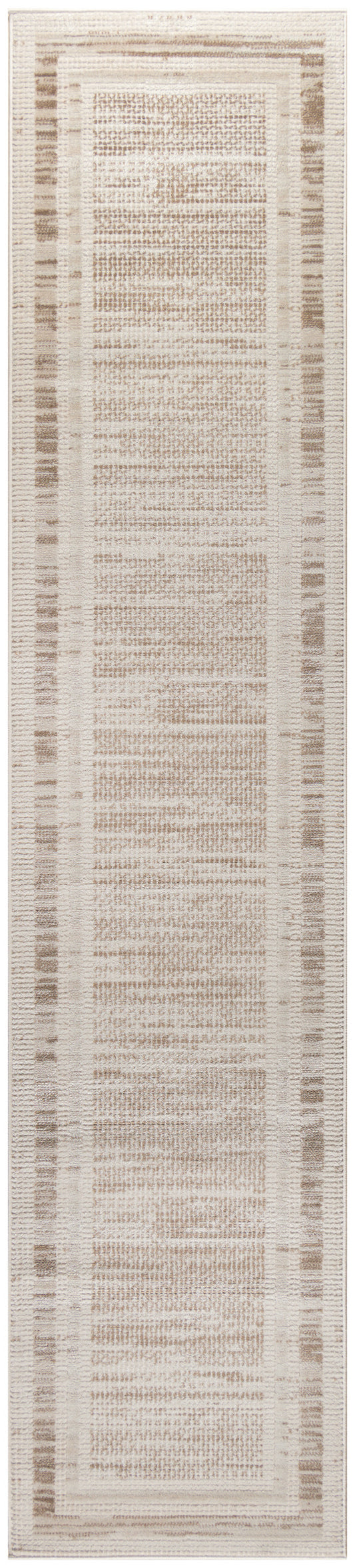 Nourison Serenity Home 2'2" x 7'6" Mocha Ivory Modern Indoor Rug