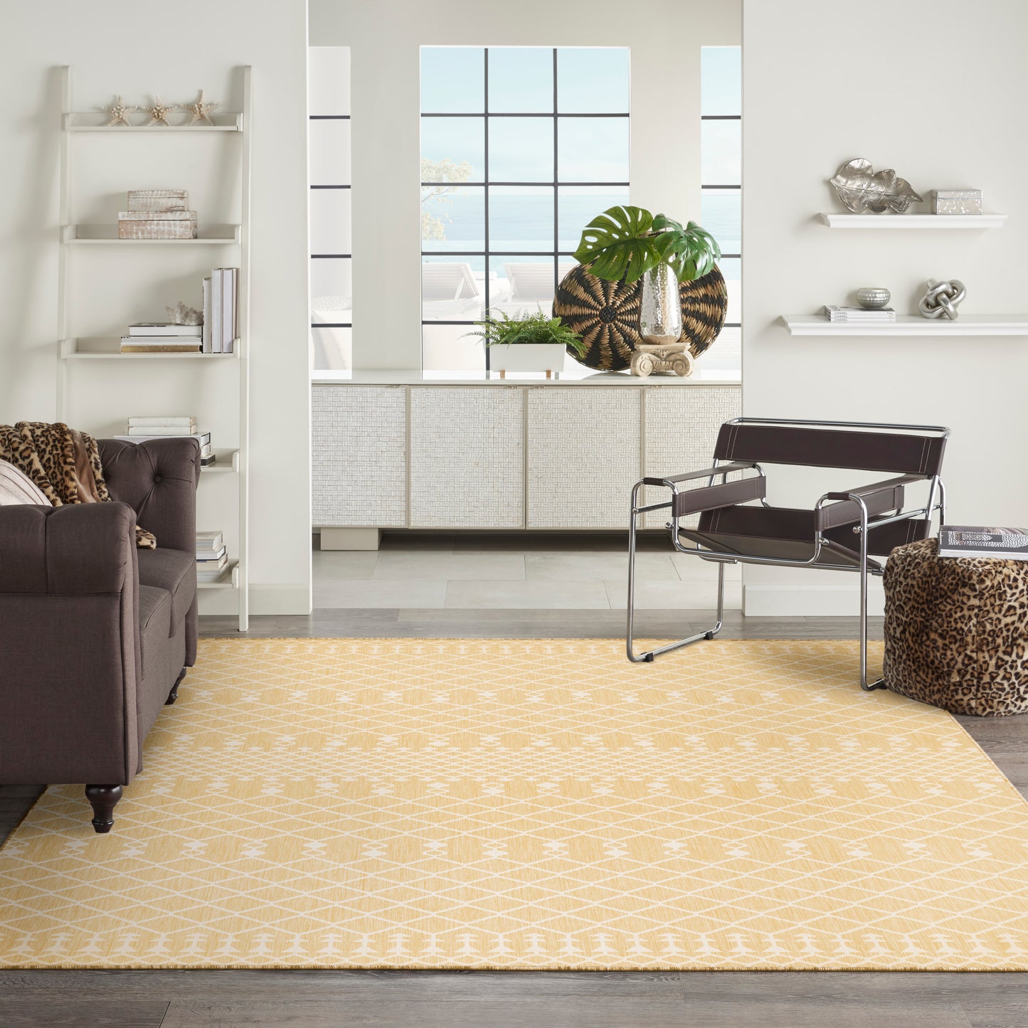 Nourison Positano 8' x 10' Yellow Modern Rug