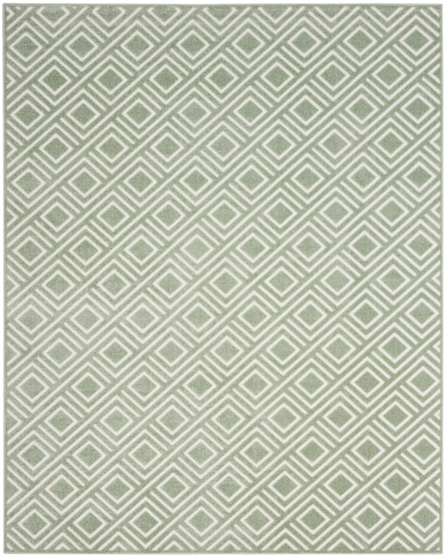 Nourison Care Free 7'10" x 9'10" Green Modern Indoor Rug