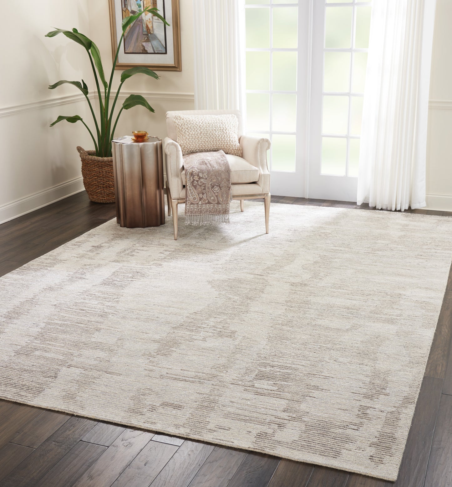 Nourison Ellora 8'6" x 11'6" Ivory Grey Modern Indoor Rug