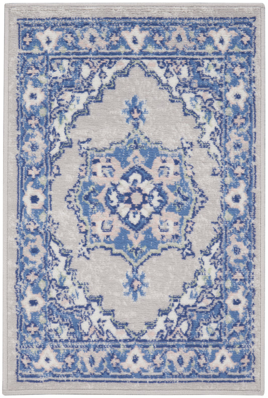 Nourison Whimsicle 2' x 3' Grey Blue Farmhouse Indoor Rug