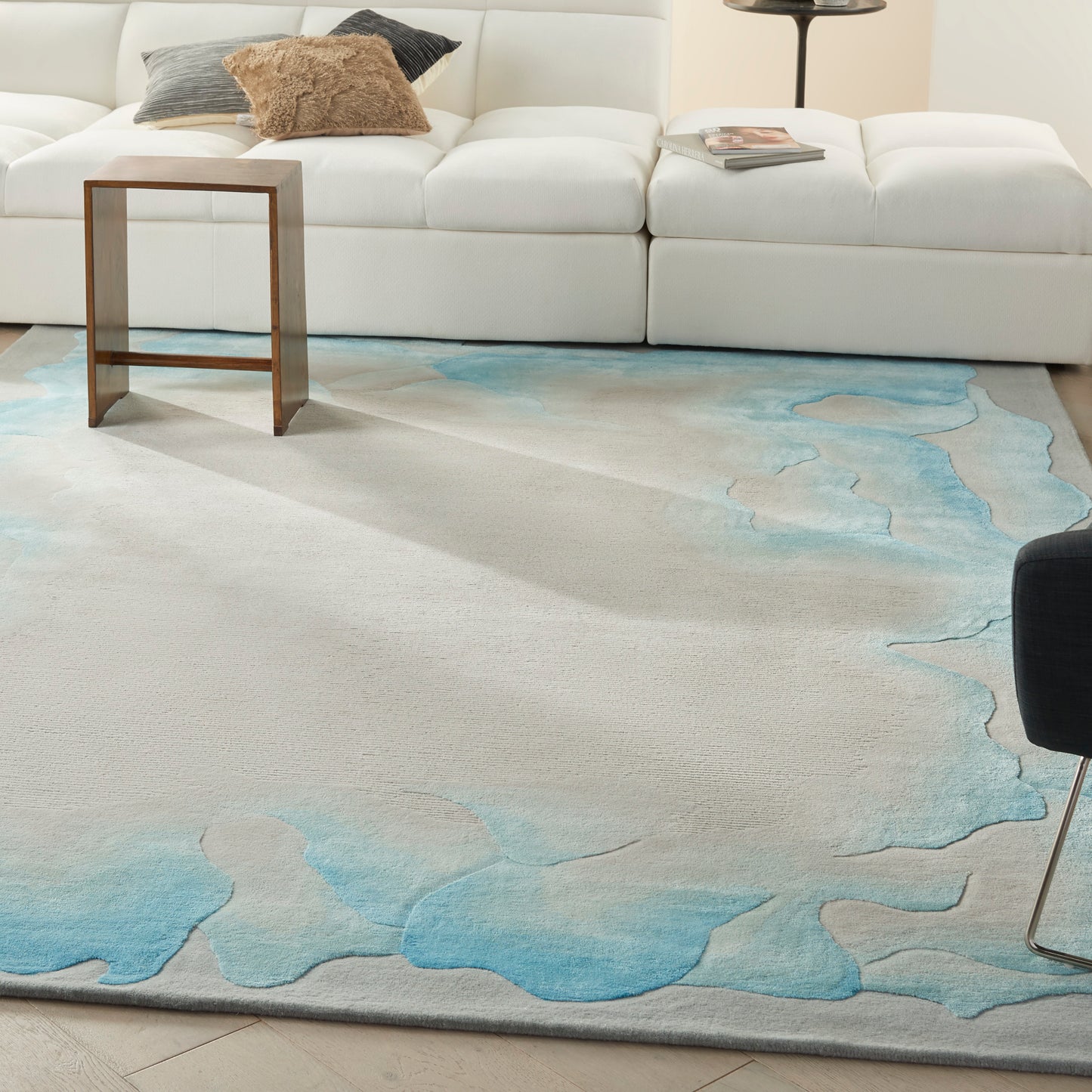 Nourison Prismatic 8'6" x 11'6" Sea Mist Blue Modern Indoor Rug