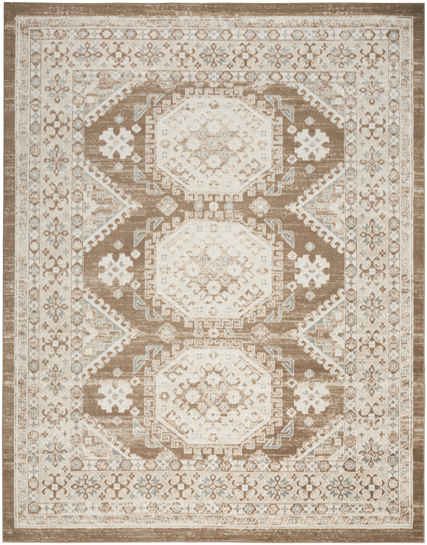 Nourison Serenity Home 5'3" x 7'3" Ivory Mocha Vintage Indoor Rug