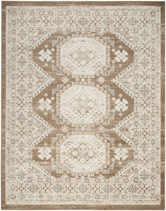 Nourison Serenity Home 5'3" x 7'3" Ivory Mocha Vintage Indoor Rug