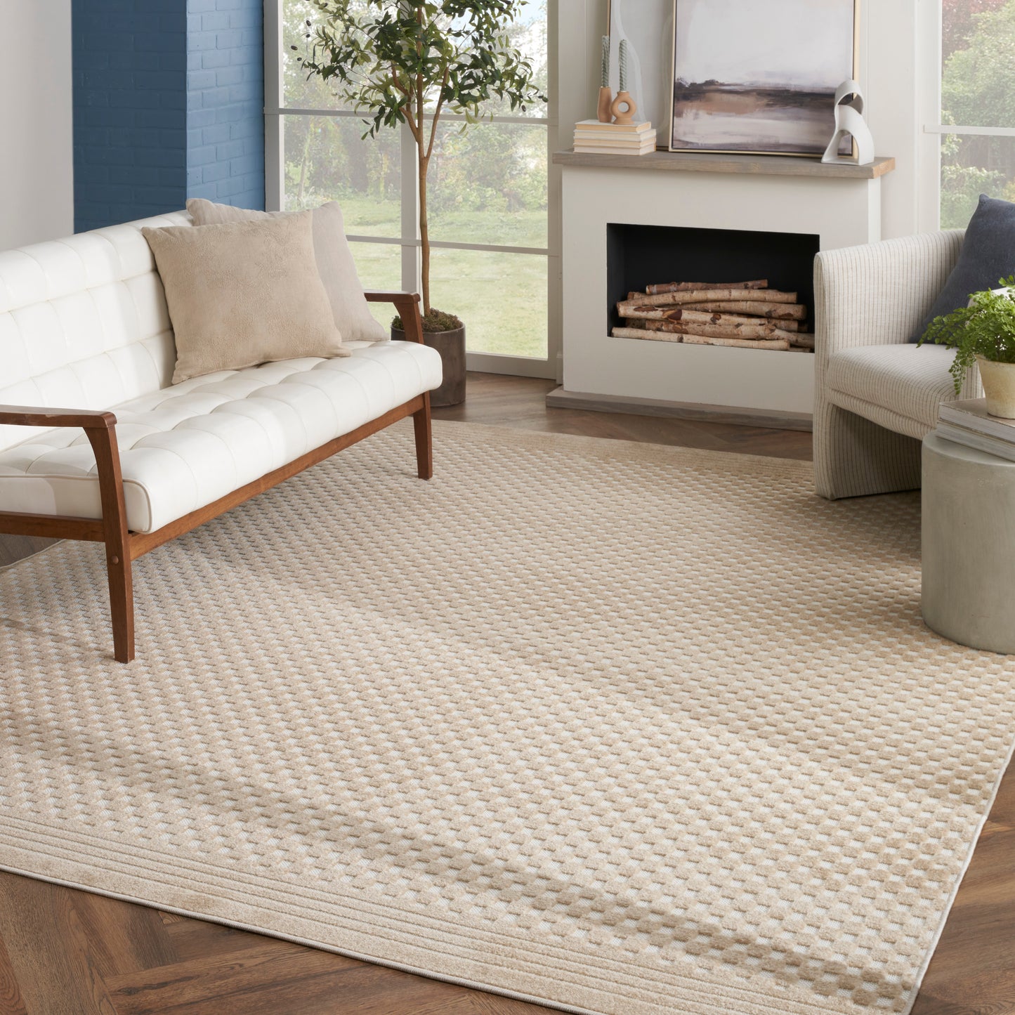 Nourison Care Free 9'2" x 12' Taupe Modern Indoor Rug