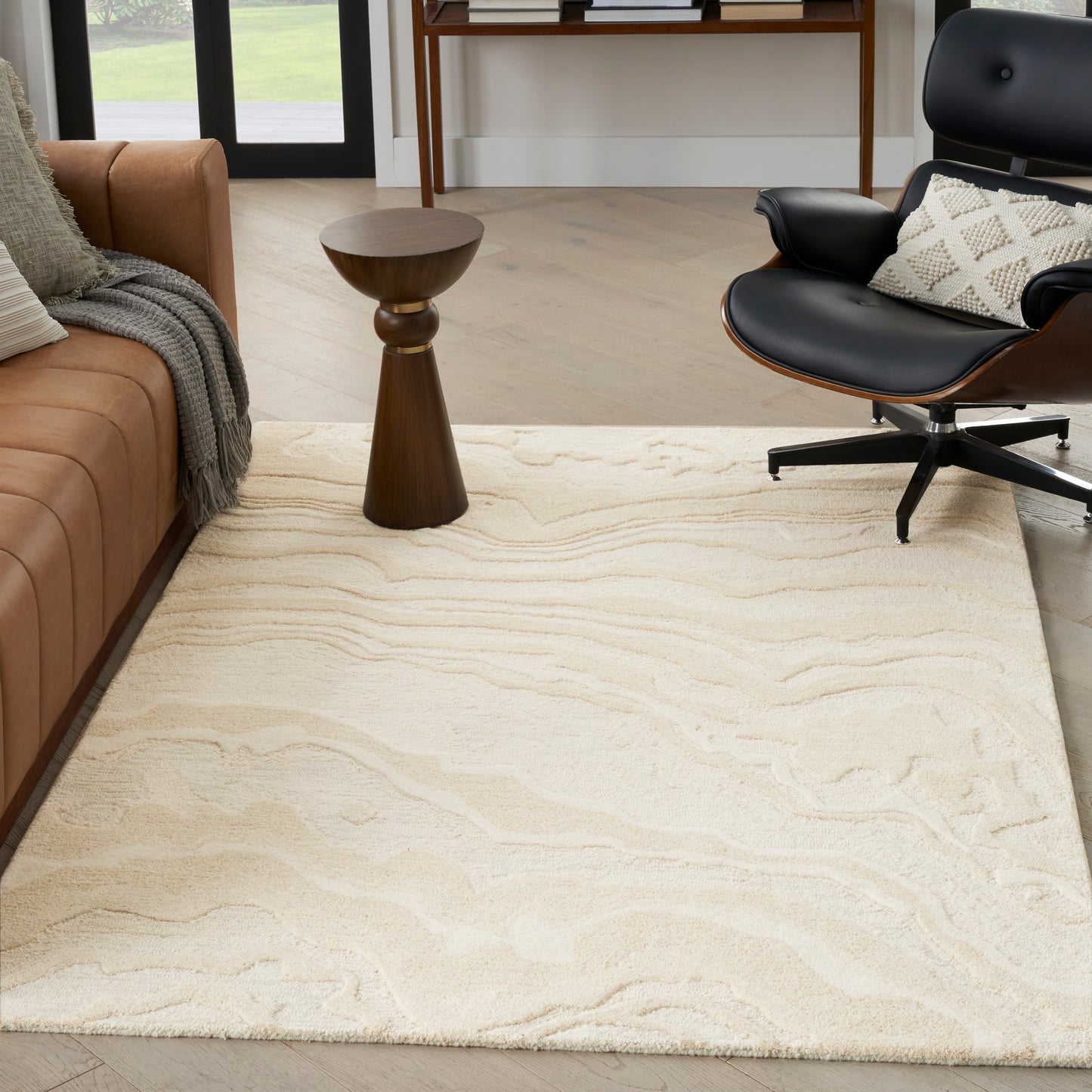 Nourison Graceful 5'3" x 7'3" Ivory Modern Indoor Rug