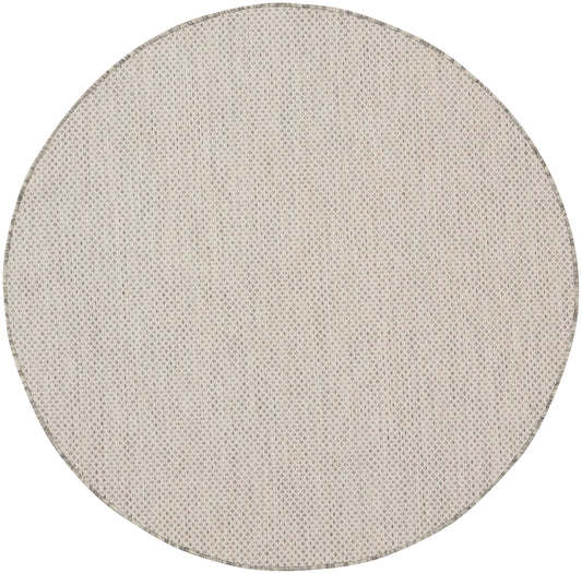 Nourison Courtyard 4' x Round Ivory/Silver Modern Rug