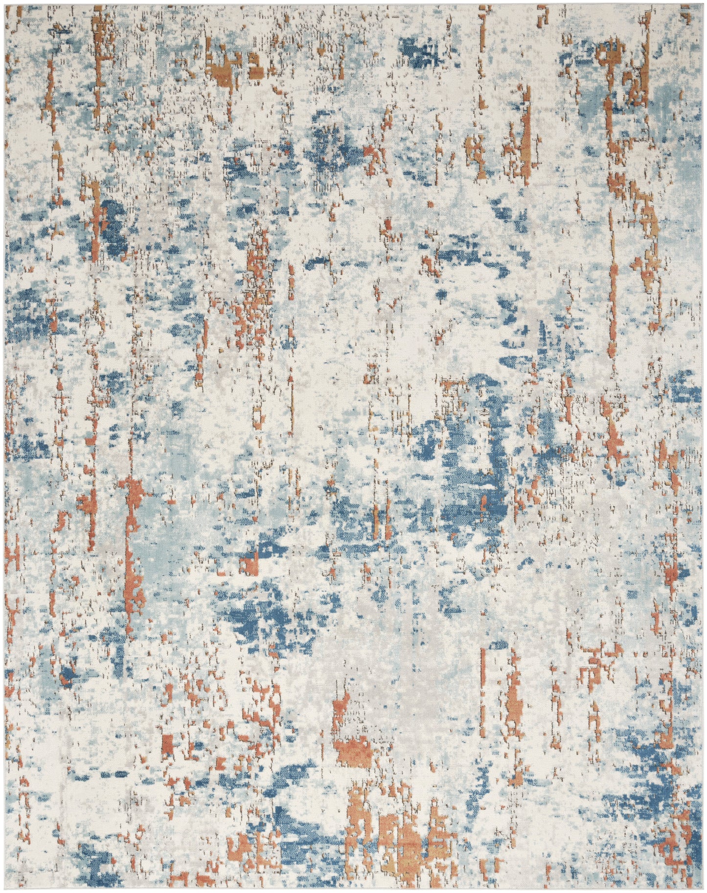 Nourison Quarry 5'3" x 7'3" Beige Blue Rust Modern Indoor Rug