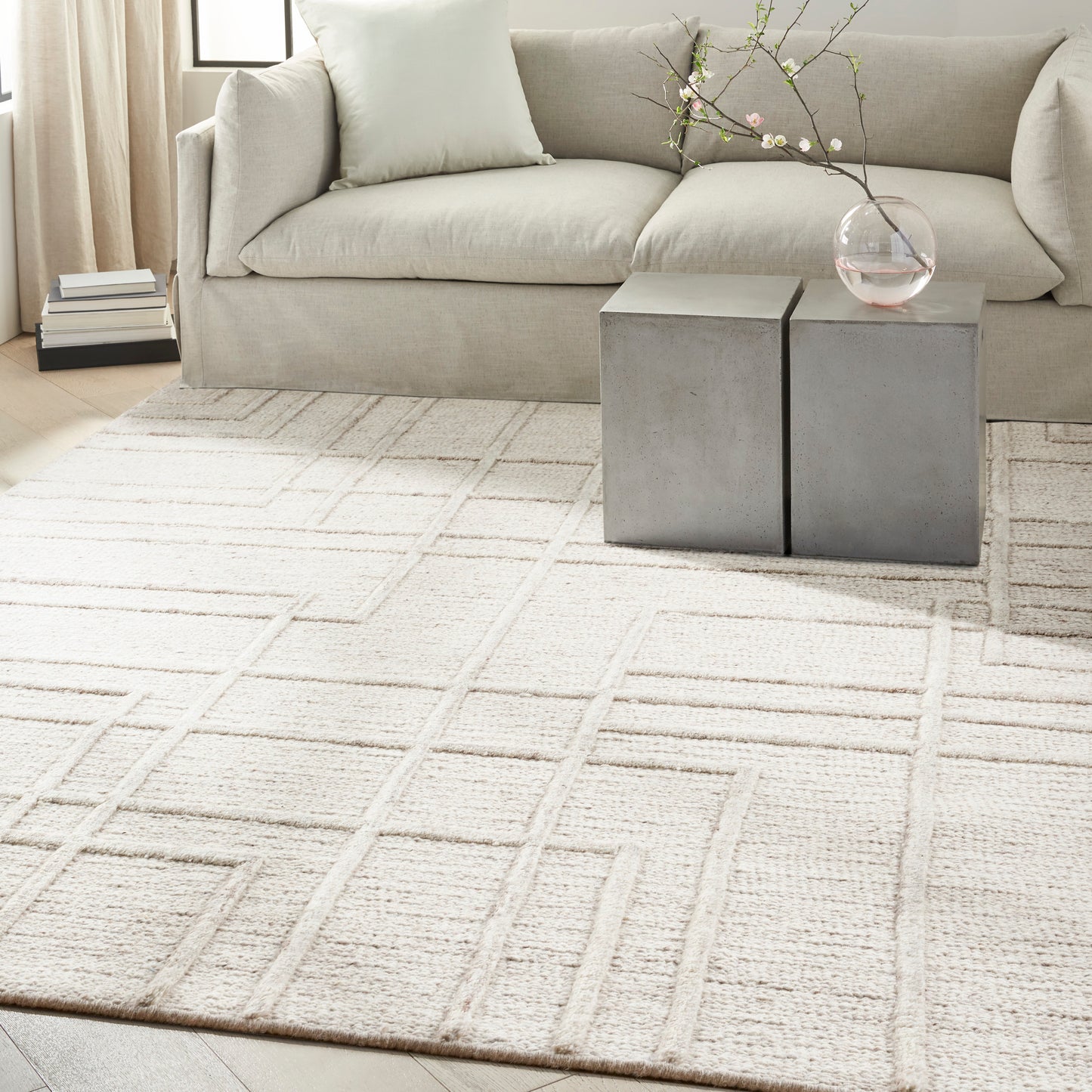 Calvin Klein CK045 Impressions 8'6" x 11'6" Ivory Modern Indoor Rug