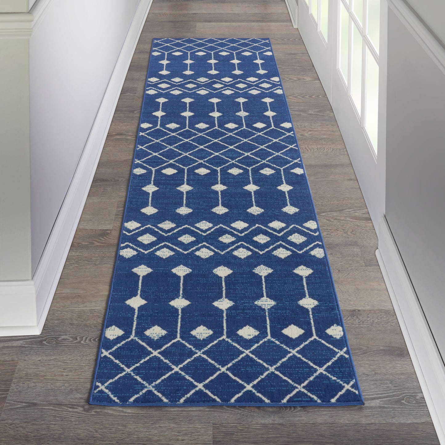 Nourison Grafix 2'3" x 10' Navy Bohemian Indoor Rug