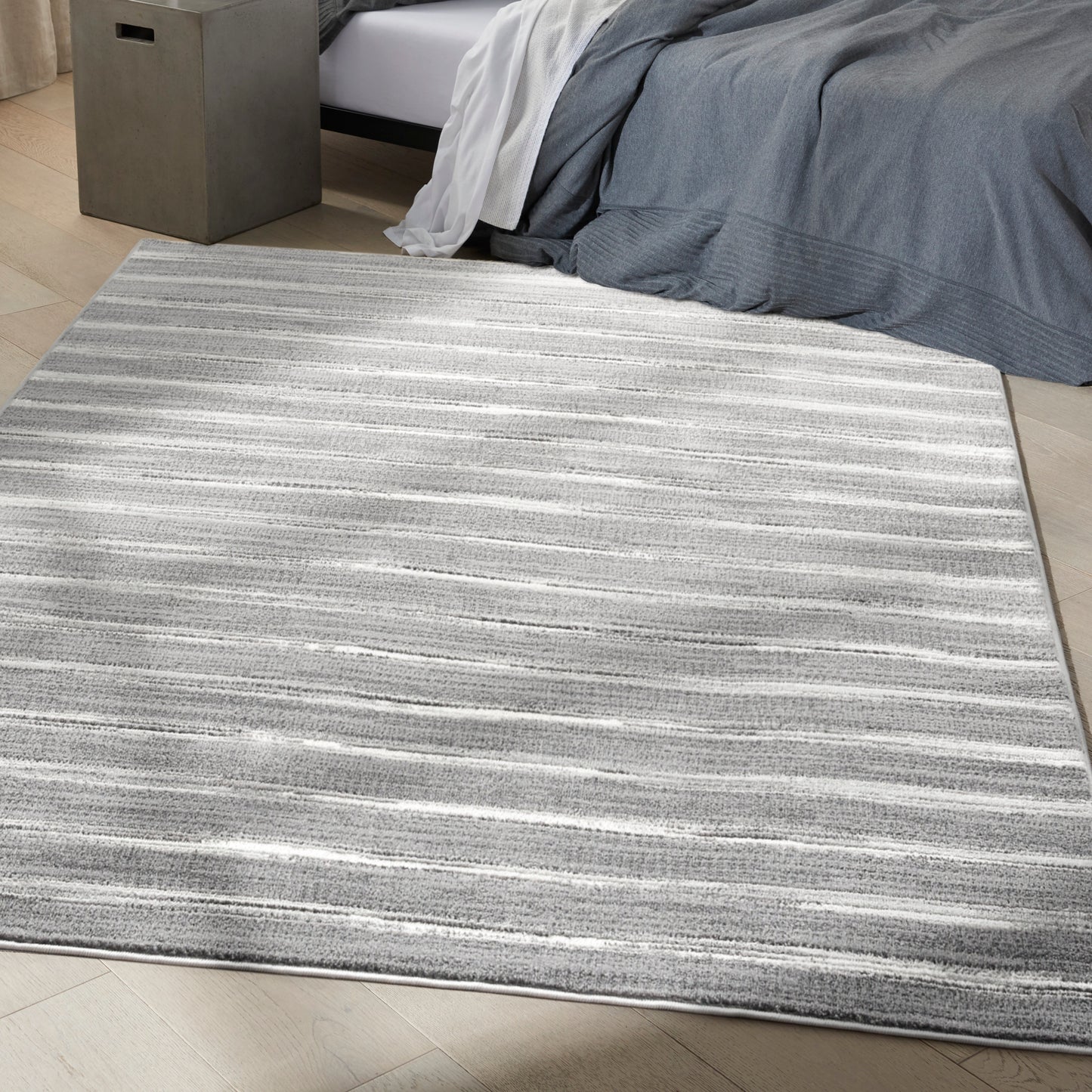 Calvin Klein CK011 Verdant 5'3" x 7'3" Charcoal Ivory Modern Indoor Rug