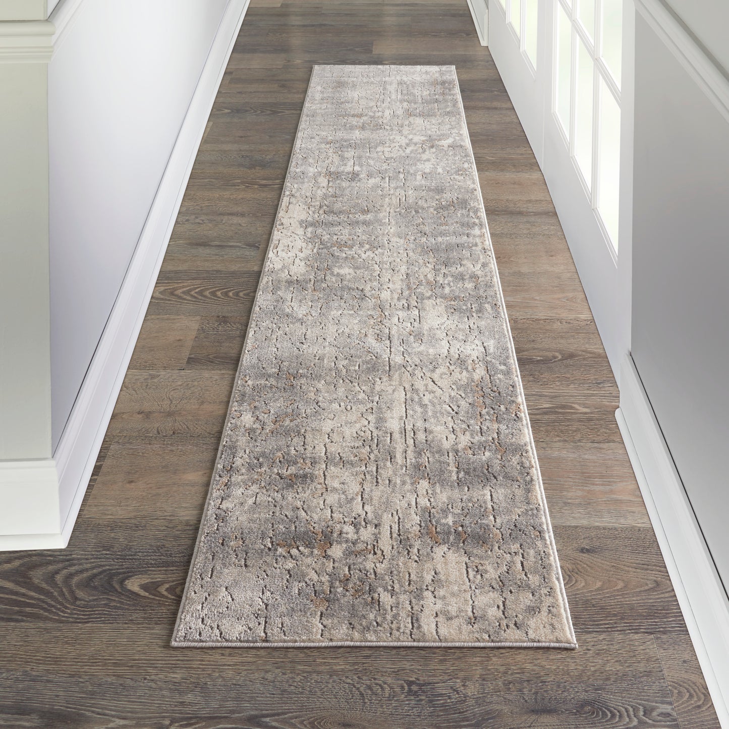 Nourison Quarry 2'2" x 10' Beige Grey Modern Indoor Rug