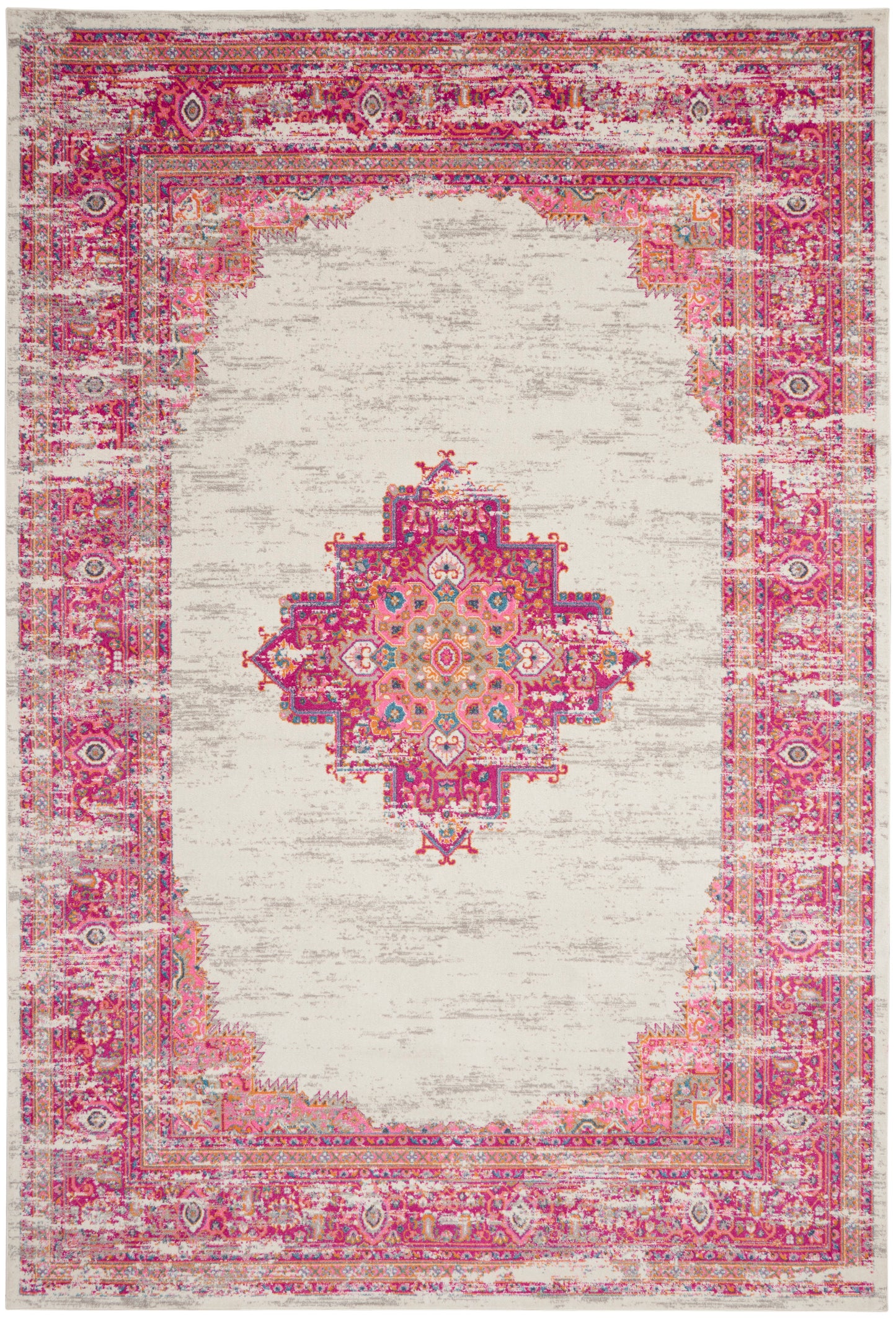 Nourison Passion 12' x 15' Ivory/Fuchsia Bohemian Indoor Rug