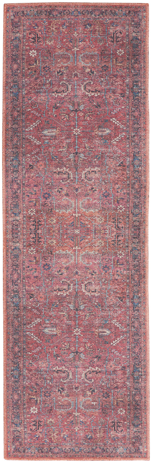 Nicole Curtis Machine Washable Series 1 2'2" x 12' Brick Vintage Indoor Rug