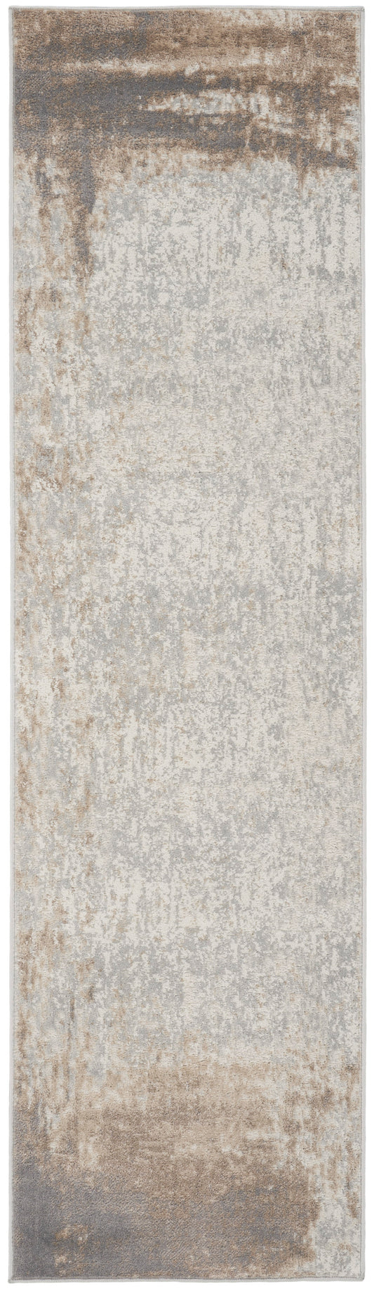 Nourison Elation 2'3" x 7'6" Grey Ivory Modern Indoor Rug