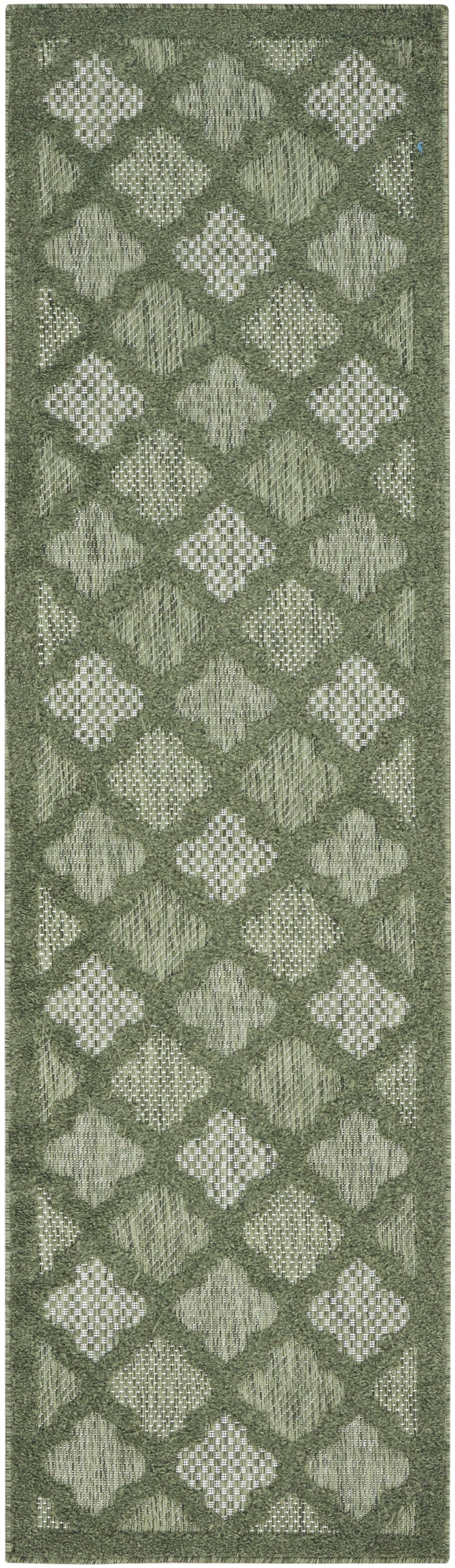 Nourison Easy Care 2'2" x 7'6 Green Modern Rug