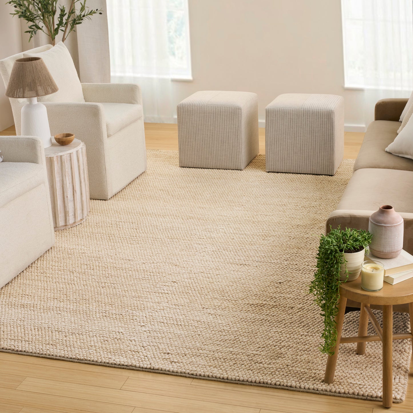 DKNY Pure Knots 8'6" x 11'6" Beige Modern Indoor Rug