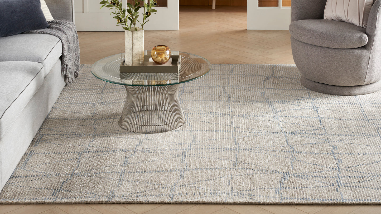 Nourison Ellora 5'6" x 7'5" Sky Scandinavian Indoor Rug